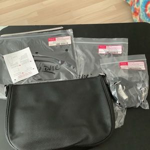 Studio Thirty One Classic Body, Flap, & Crossbody Strap-Black Beauty Pebble NWT